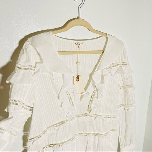 NWT For Love and Lemons Ziggy Pintuck Dress in White - Picture 6 of 8